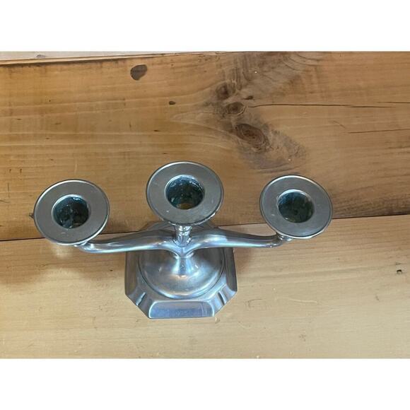 Vintage 3 candle stick holder Candelabra. Silver tone. Table Decor Piece! - Picture 2 of 7